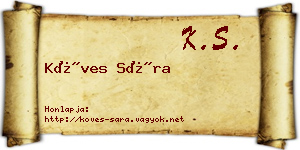 Köves Sára névjegykártya